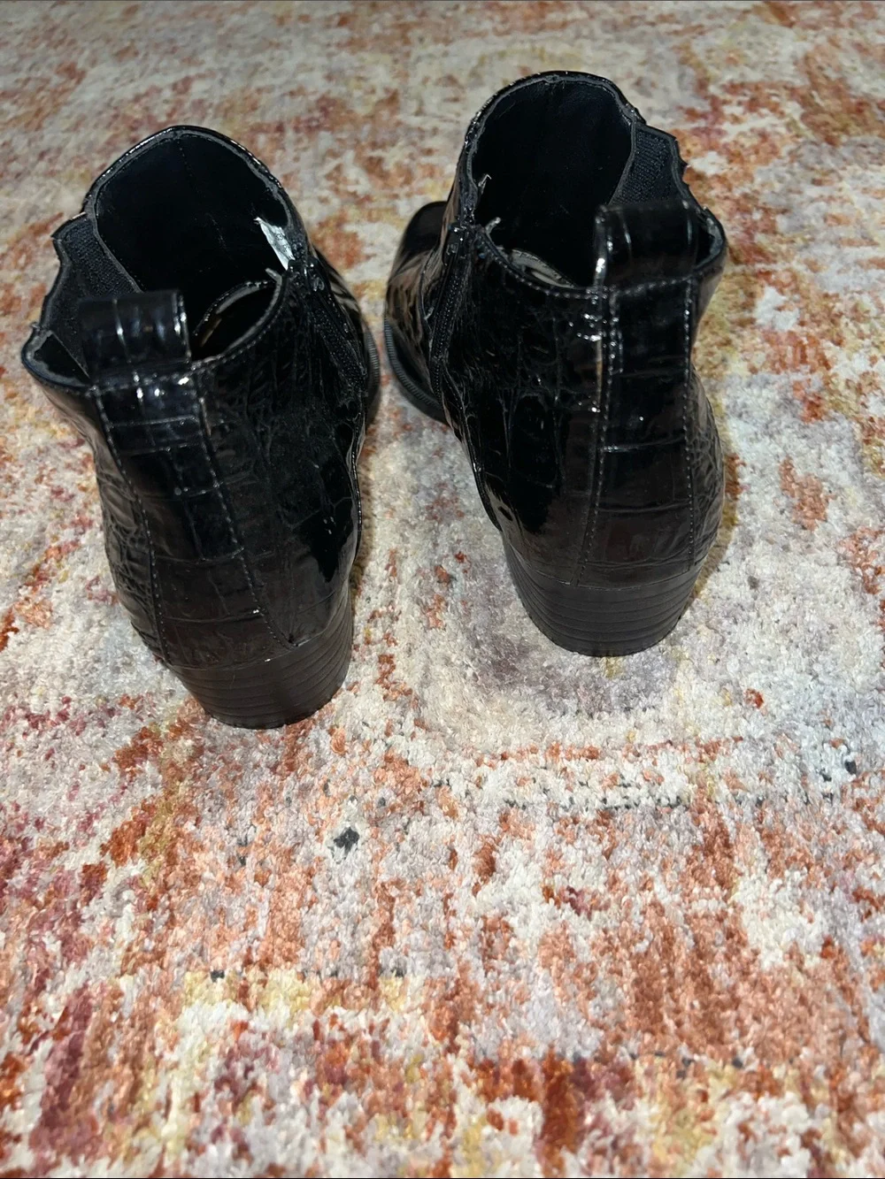 Black Croc-Embossed Men's Chelsea Boots